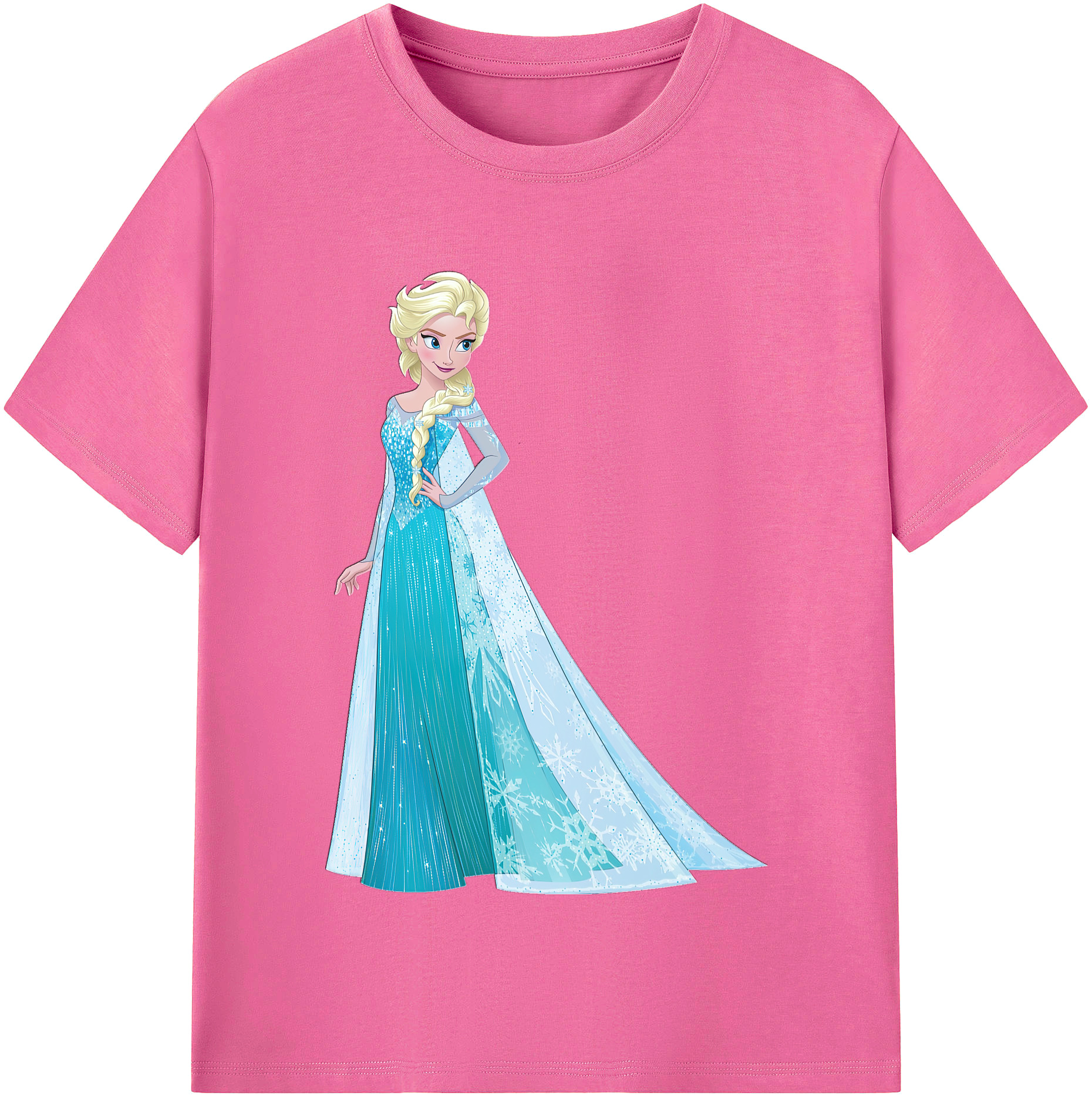 （画像用） アナと雪の女王 アンナ エルサ Frozen Anna Elsa レディースカジュアルプリントTシャツ（綿100％）